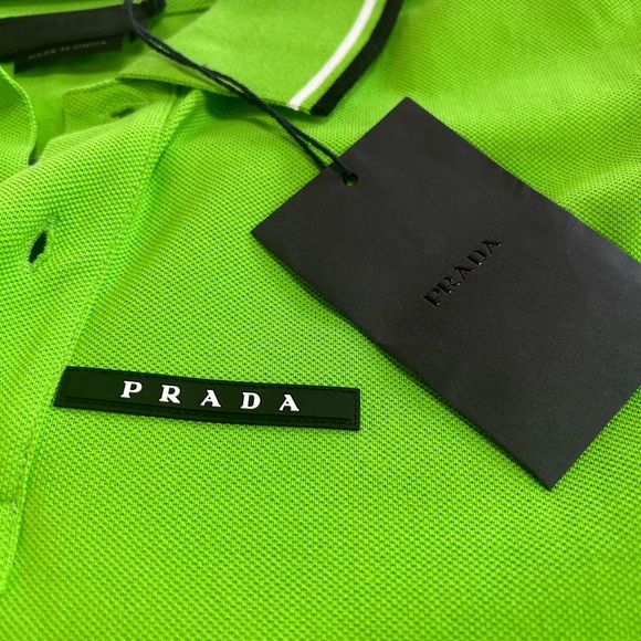 Neon Green PRADA Polo Shirt. Authentic. - Picture 2 of 3